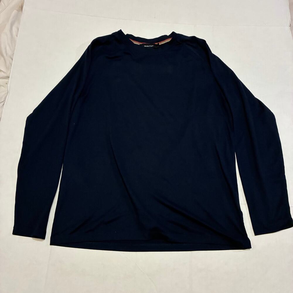 Bugatchi Long Sleeve‎ Performance Tee Shirt Men’s Medium Navy Raglan